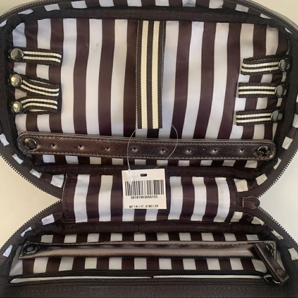Henri Bendel Travel Jewelry Zip  Case - metallic.
